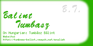 balint tumbasz business card