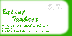 balint tumbasz business card